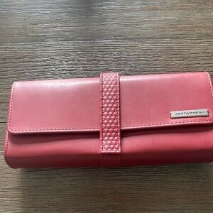 JANTAMINIAU red KLM clutch airline bag purse perfect for traveling
